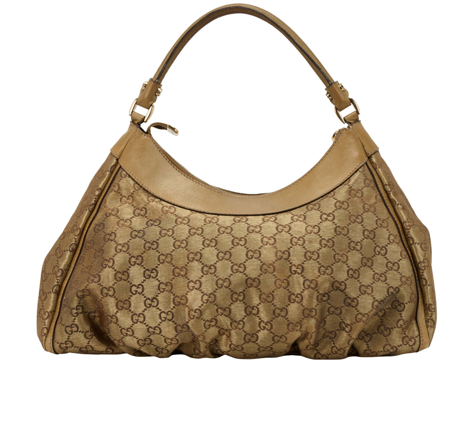 Abbey D Ring Hobo, &pound;450, Handbags, Brown/Gold, Fabric, Back view